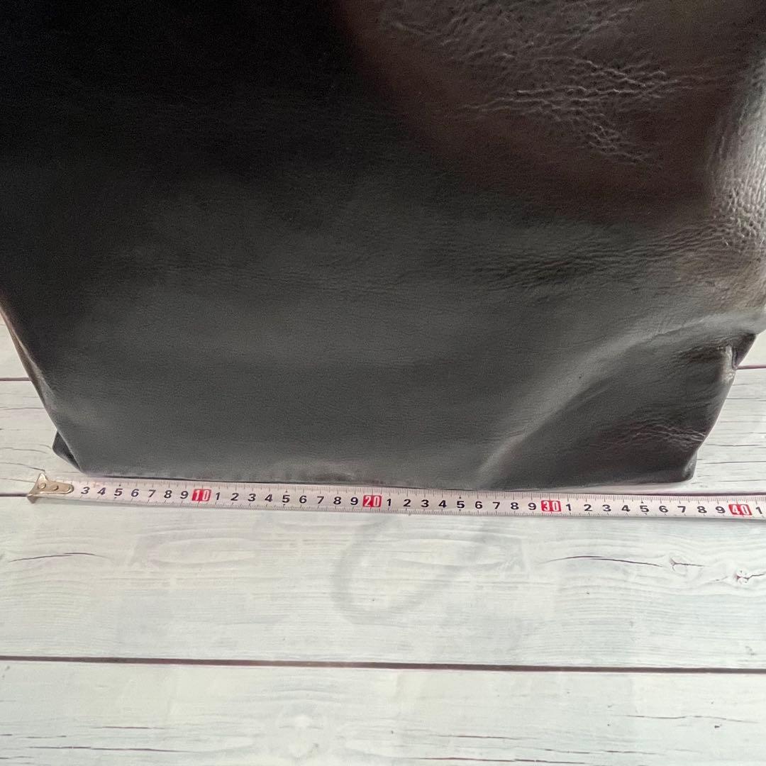 トートバッグ トート シンプル 本革 手作り クラフト 男女兼用　ブラック　一点