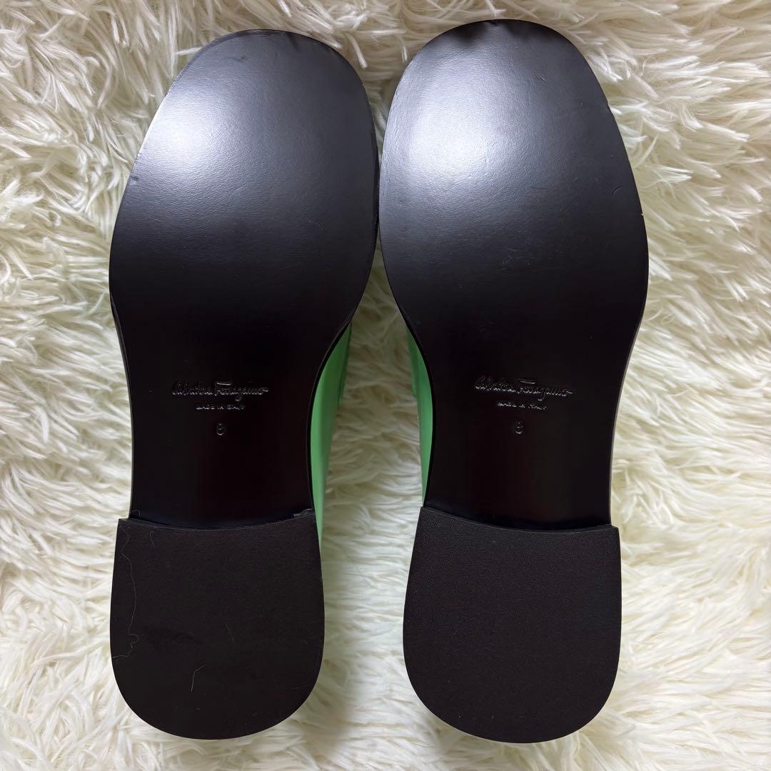 ク*ケ様 サルヴァトーレ　フェラガモ　本革　ローファー　ロゴ　24cm 8 ミン