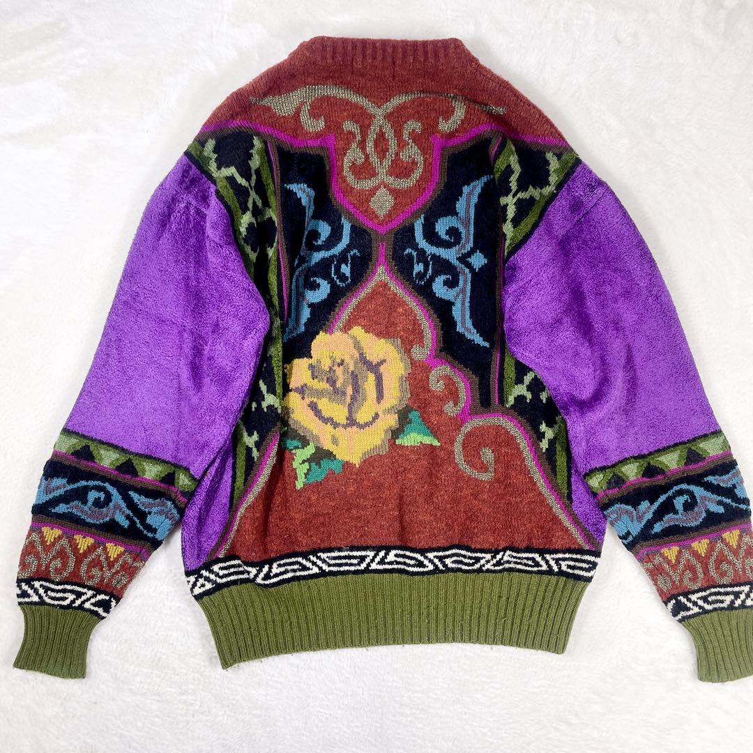 【希少】YOSHIYUKI KONISHI 総柄 ニット 花柄 80s 90s