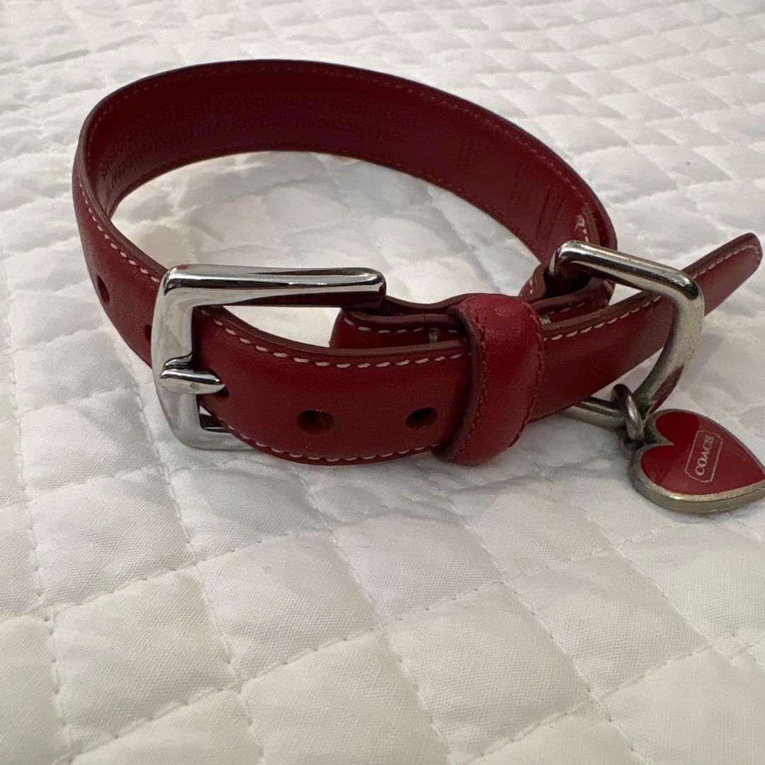 rarayan coach 首輪・リード　オールレザー　レッド