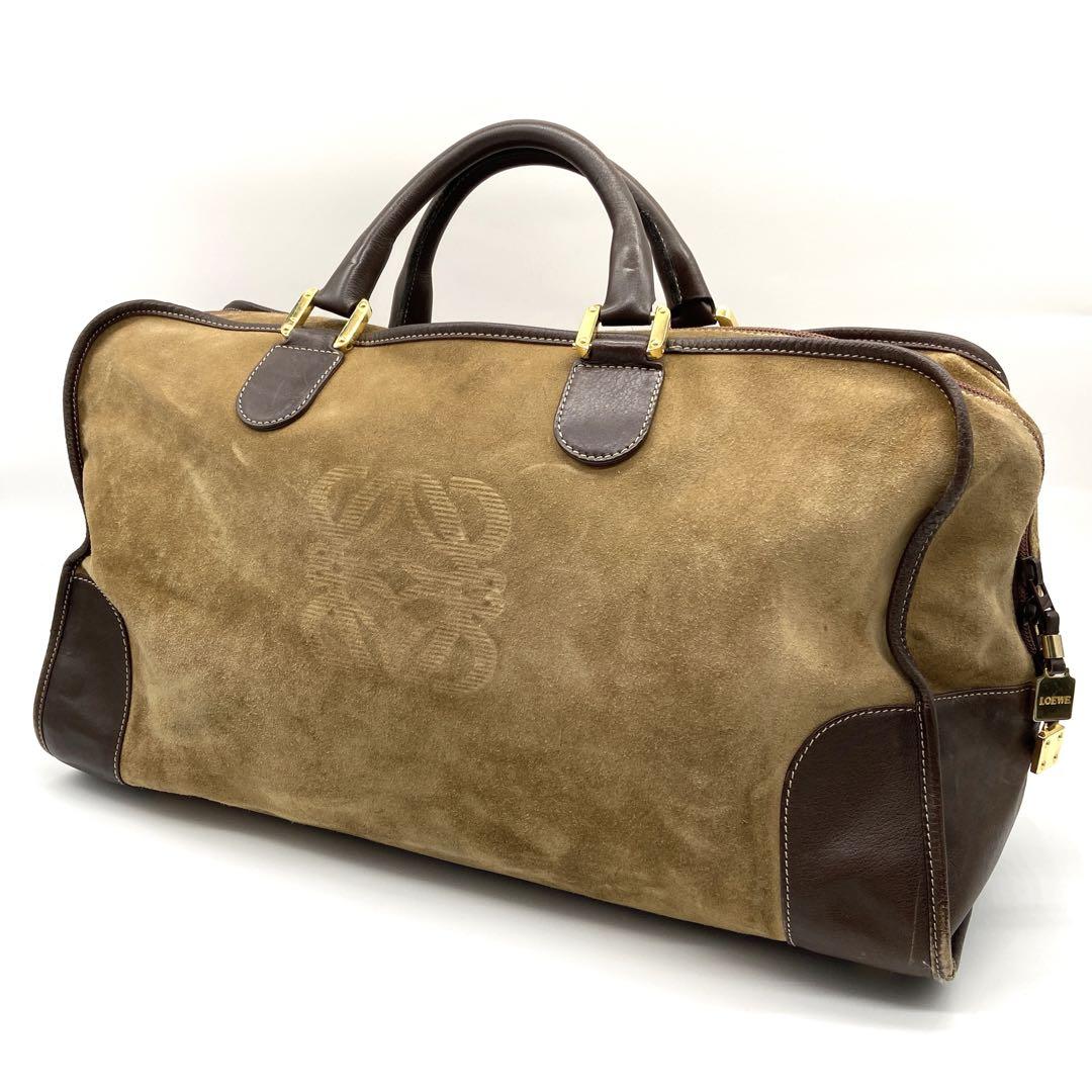 LOEWEロエベ　アマソナ50 アナグラム　スエード　ボストンバッグ