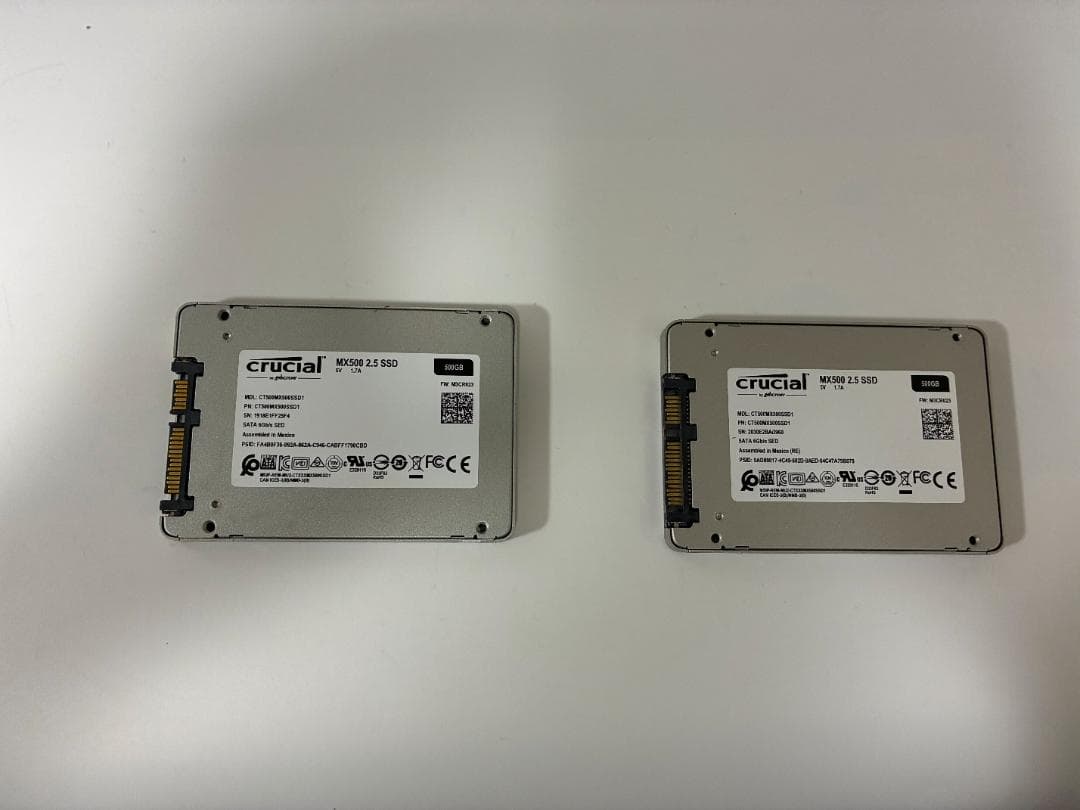 Curcial MX500 500GB 2.5インチSSD 2個