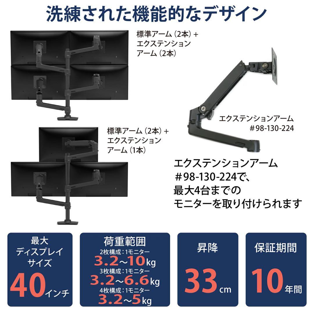 【新品・未開封】エルゴトロン LX デスクマウント デュアルモニターアーム