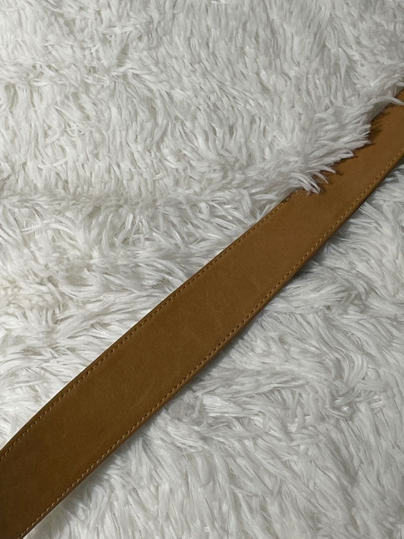 希少　Christian Dior ベルト 本革 キャメル ゴールドバックル