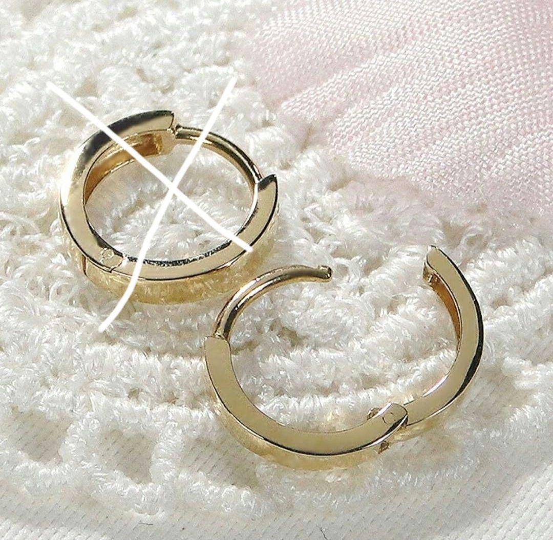 18k　中折片方ピアス　イエローゴールド