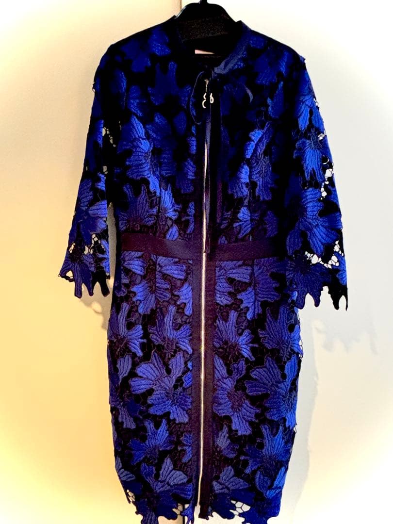 s*.様 SOBREソブレ❤︎新品同様美品ネイビーブルー レースタイトドレスジッ