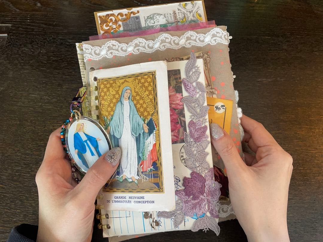 B)聖なるおすそ分けファイル　コラージュ素材　レース