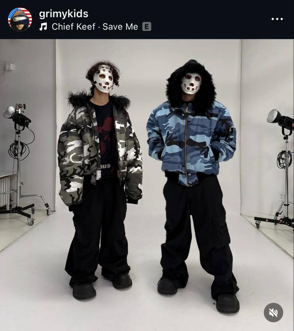 grimykids ファージャケット ホワイトカモ Molly santana