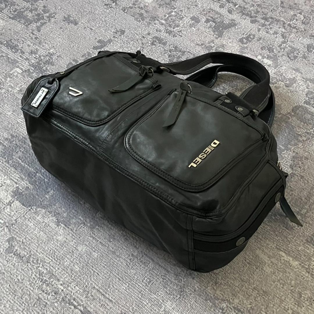 【Y2K】DIESEL l logo leather bag 00S