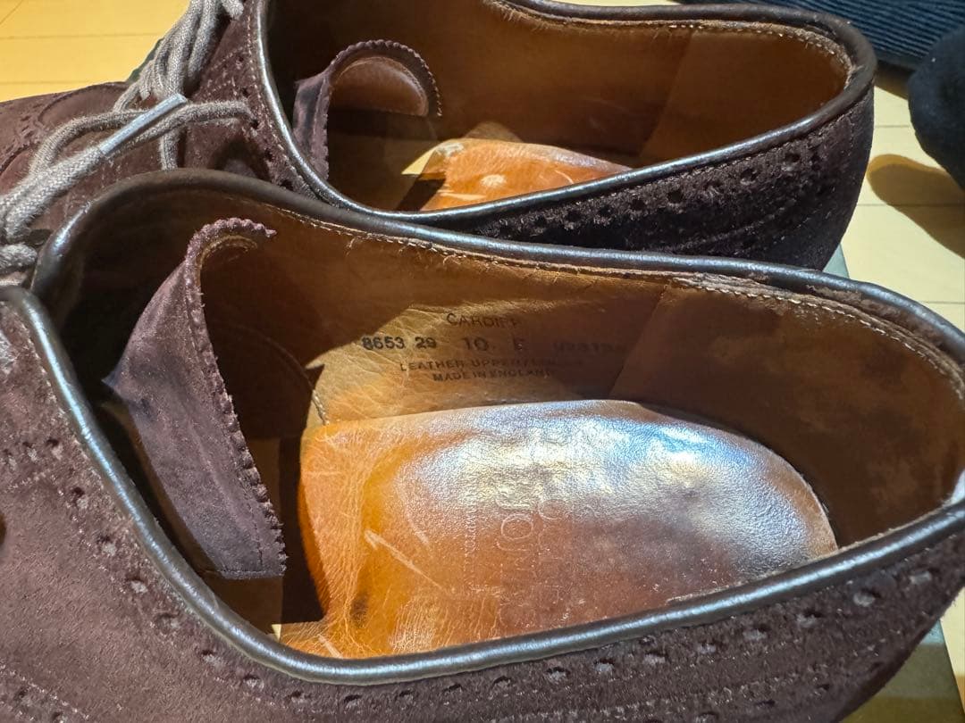 CROCKETT&JONES ダークブラウン スエード ビジネスシューズ