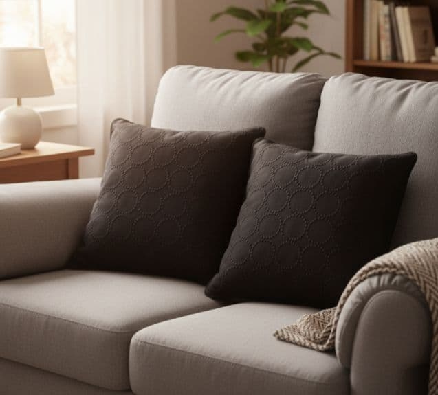 ぴよ吉♪❤dopタンバリン❤ black＆コットンリネン☆パイピングクッシ