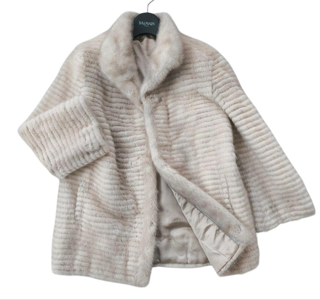 【美品 高級◎】総丈71 毛皮 ミンク ファーコート L 極暖 ゆったり