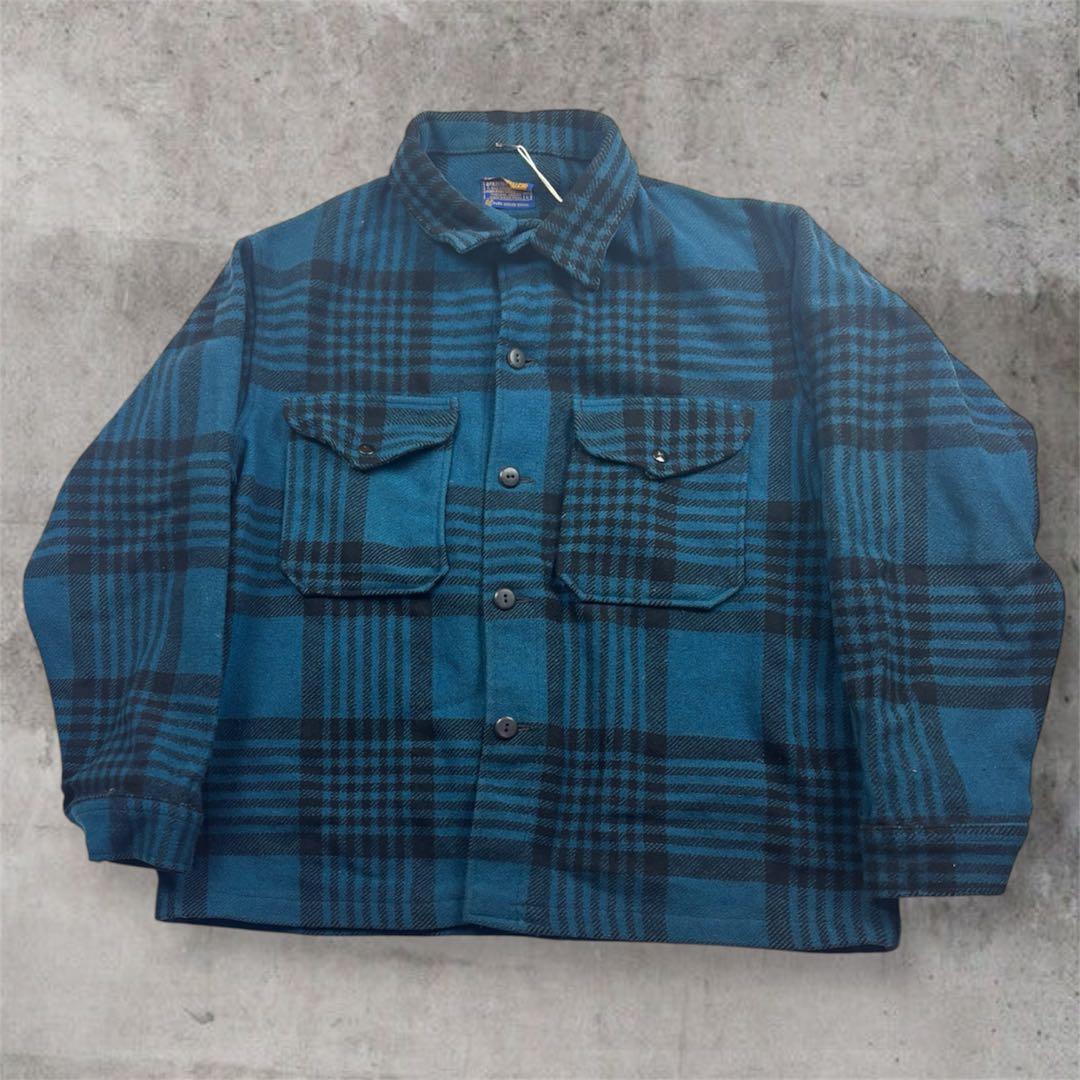 70s USA製 ペンドルトン オンブレ CPO シャツ ジャケット シャドー