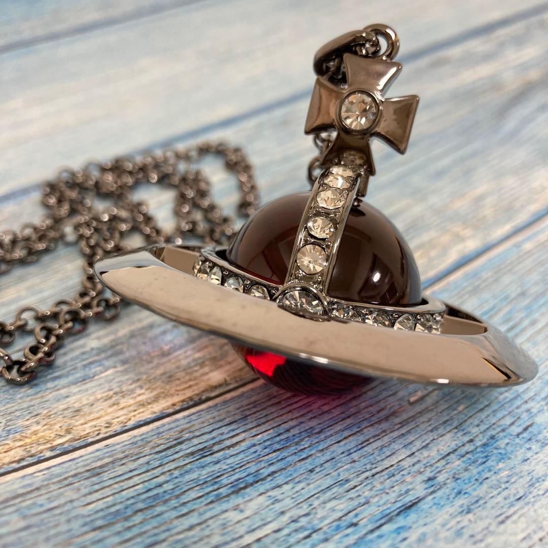 Vivienne Westwood｜ミディアムオーブネックレス　ガンメタ×濃紫