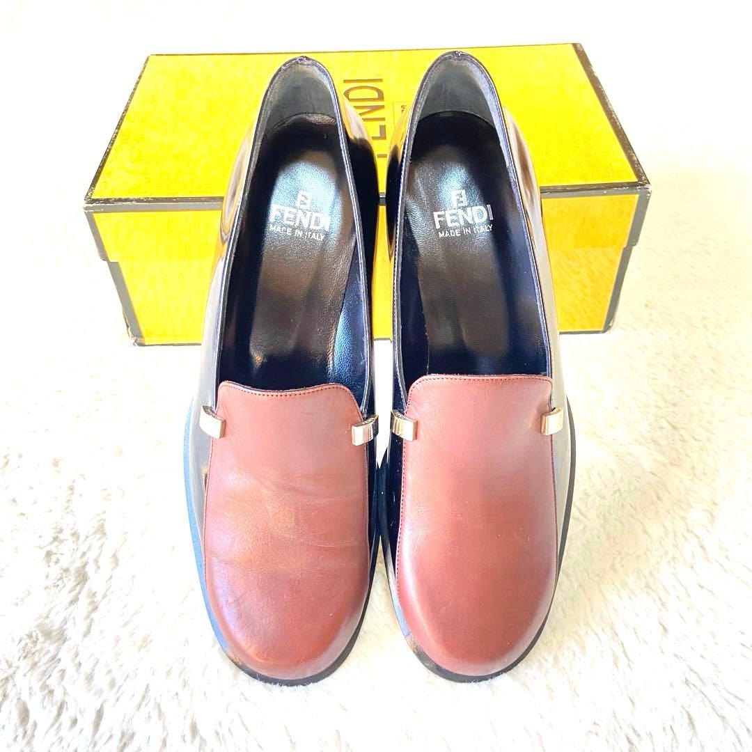 【希少】未使用品FENDIフェンディ靴ローファー 36.5 (23.5)レザー