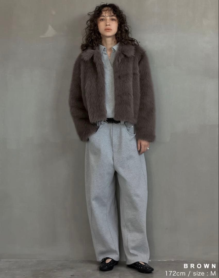 Re:EDIT フォーファーステンカラーコート ブラウンファーコート M