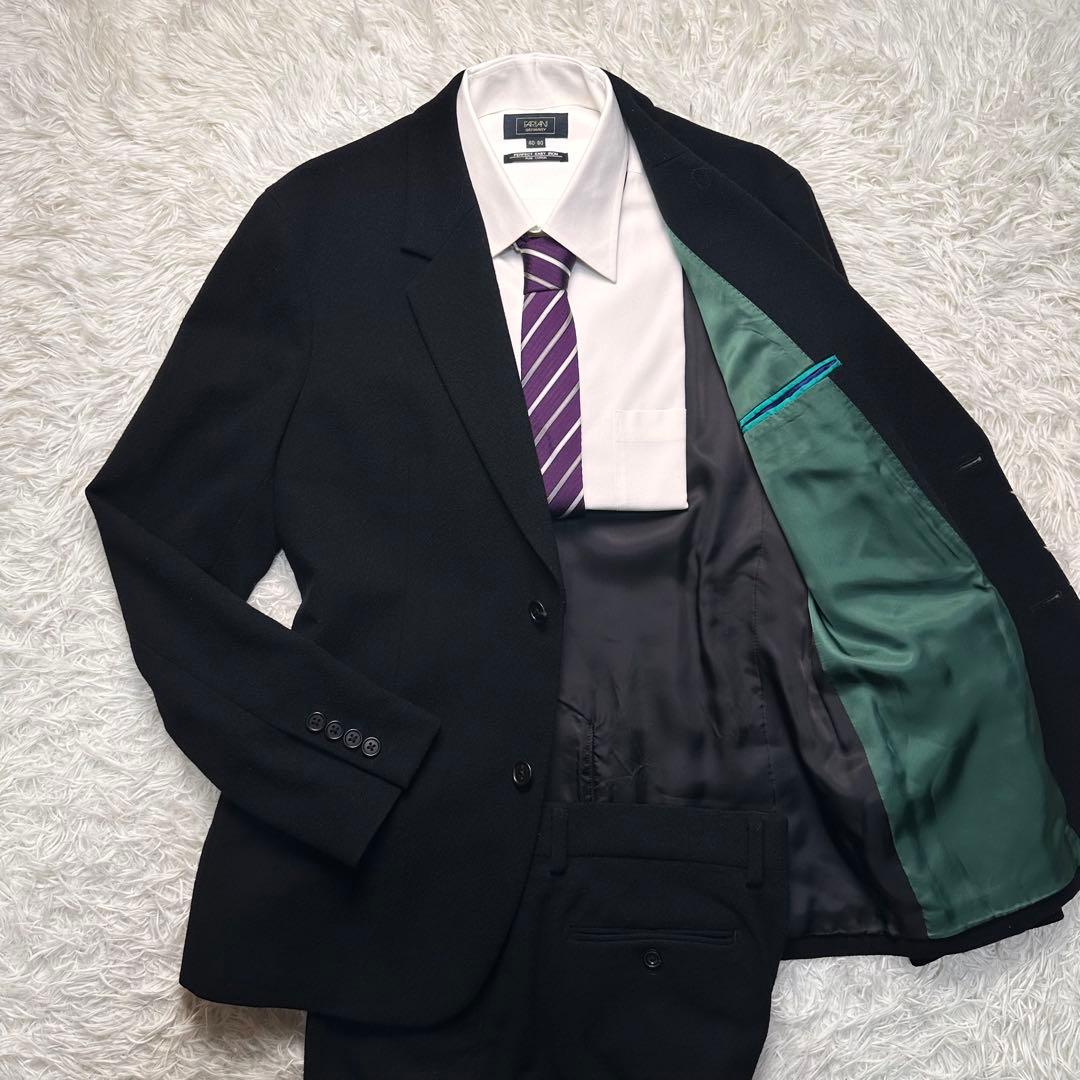 未使用級 現行 ポールスミス セットアップ 黒 総裏 L 秋 冬