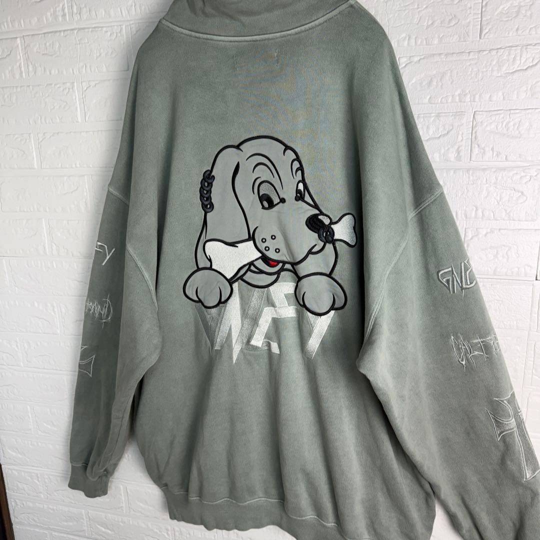 【大人気商品】 GALFY 後染め ハーフジップ スウェット トレーナー