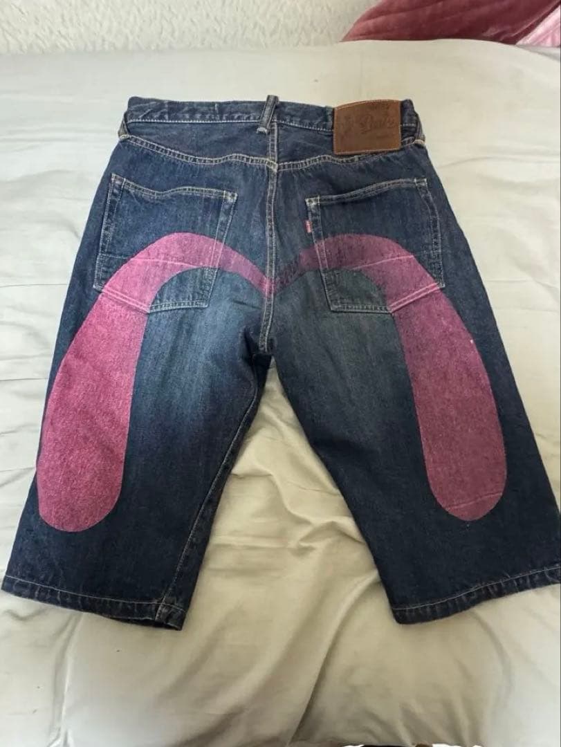 エビス　ピンク　デニムショートパンツ　ビックカモメ