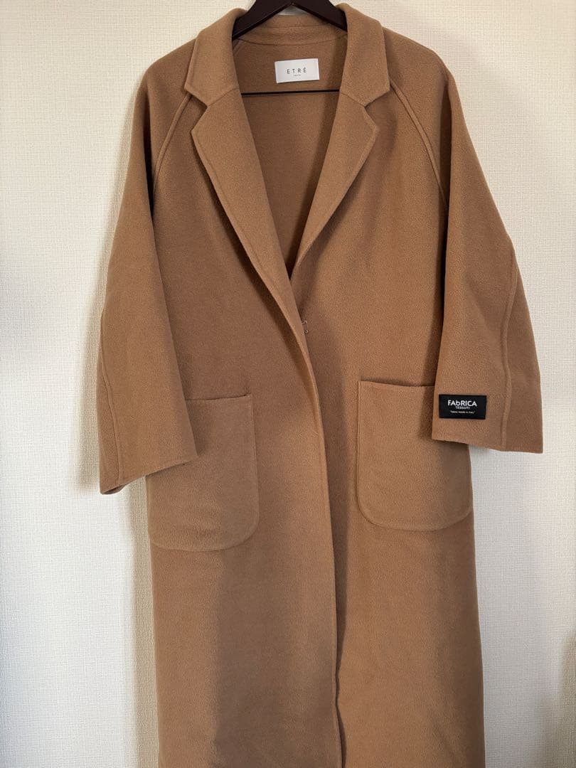 ETRETOKYO リバーロングコート　ダブルフェイス　カシミア混　キャメル