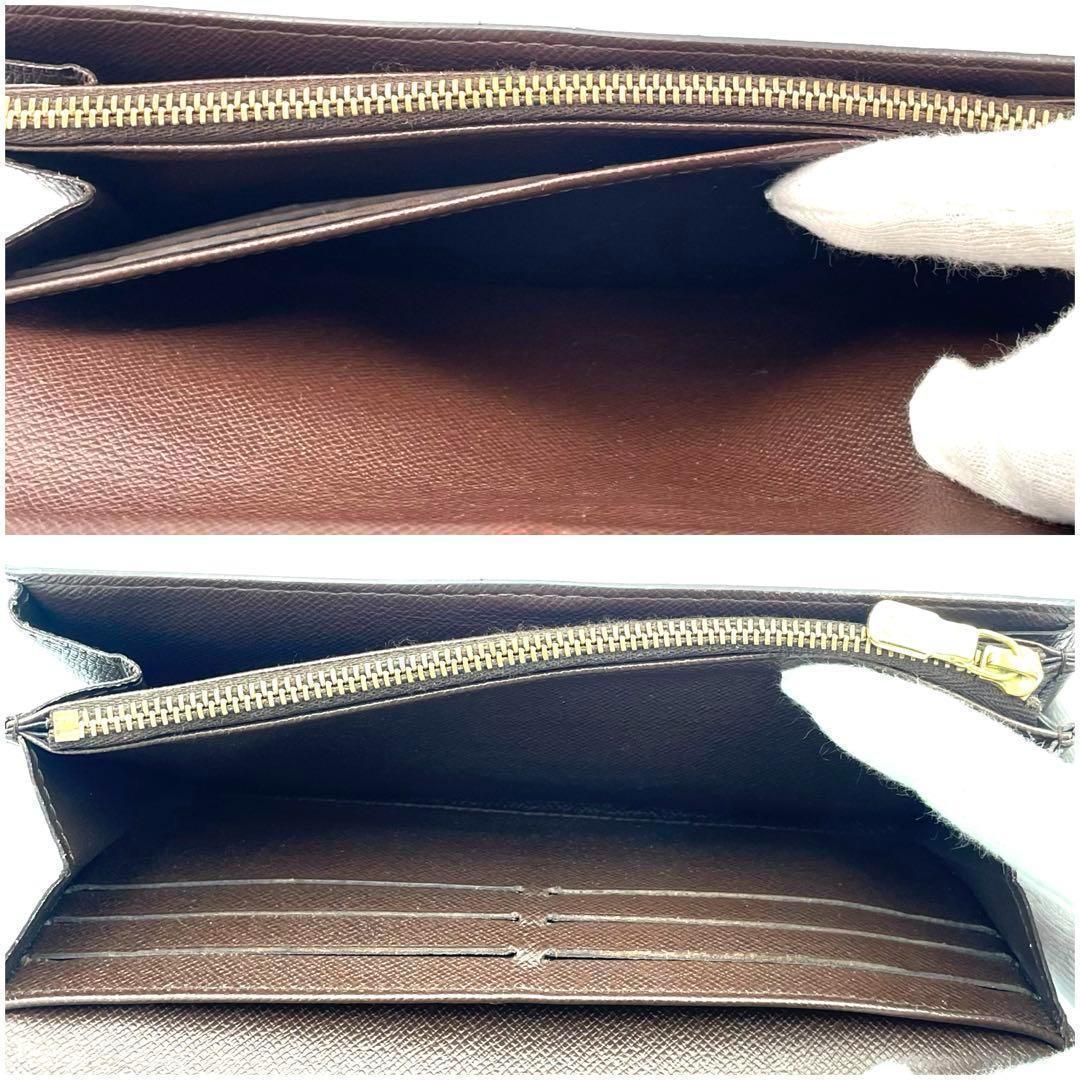 美品❣️保存袋付✨ルイヴィトン ダミエ ポルトフォイユサラ 二つ折り長財布 茶