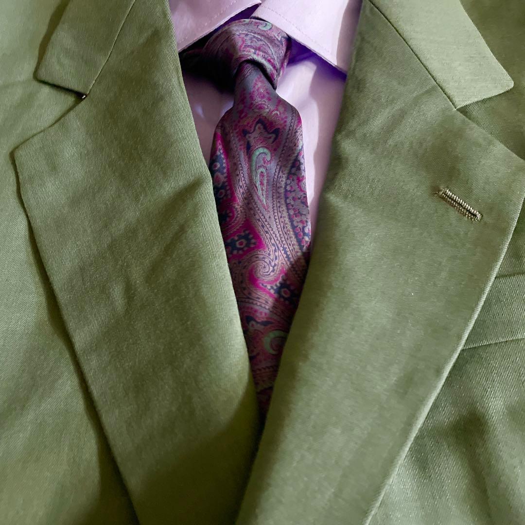 新品 希少カラー 抹茶グリーン Yves saint Laurent ネクタイ