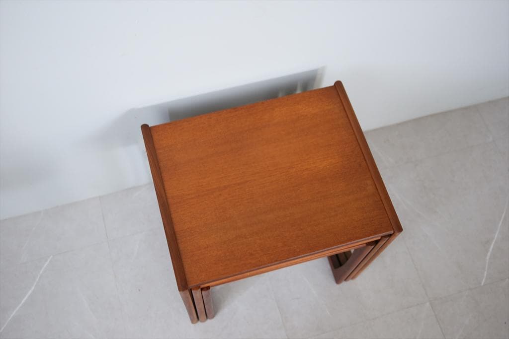 英国アンティークG-PLANジープランネストテーブル3台/収納式机(91-155