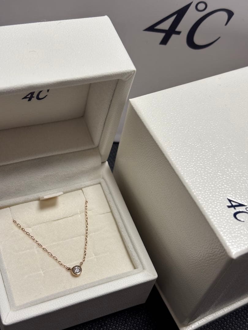 4°C K18ピンクゴールド ネックレス