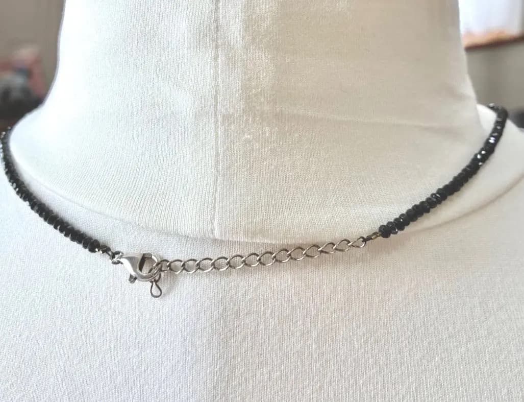 ブラックダイヤモンドネックレス 8g 金具シルバー925刻印 長期保存品