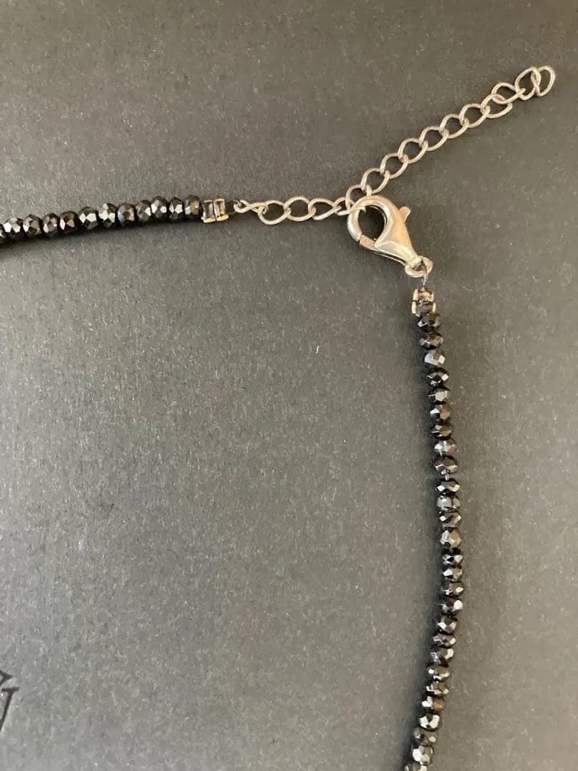 ブラックダイヤモンドネックレス 8g 金具シルバー925刻印 長期保存品