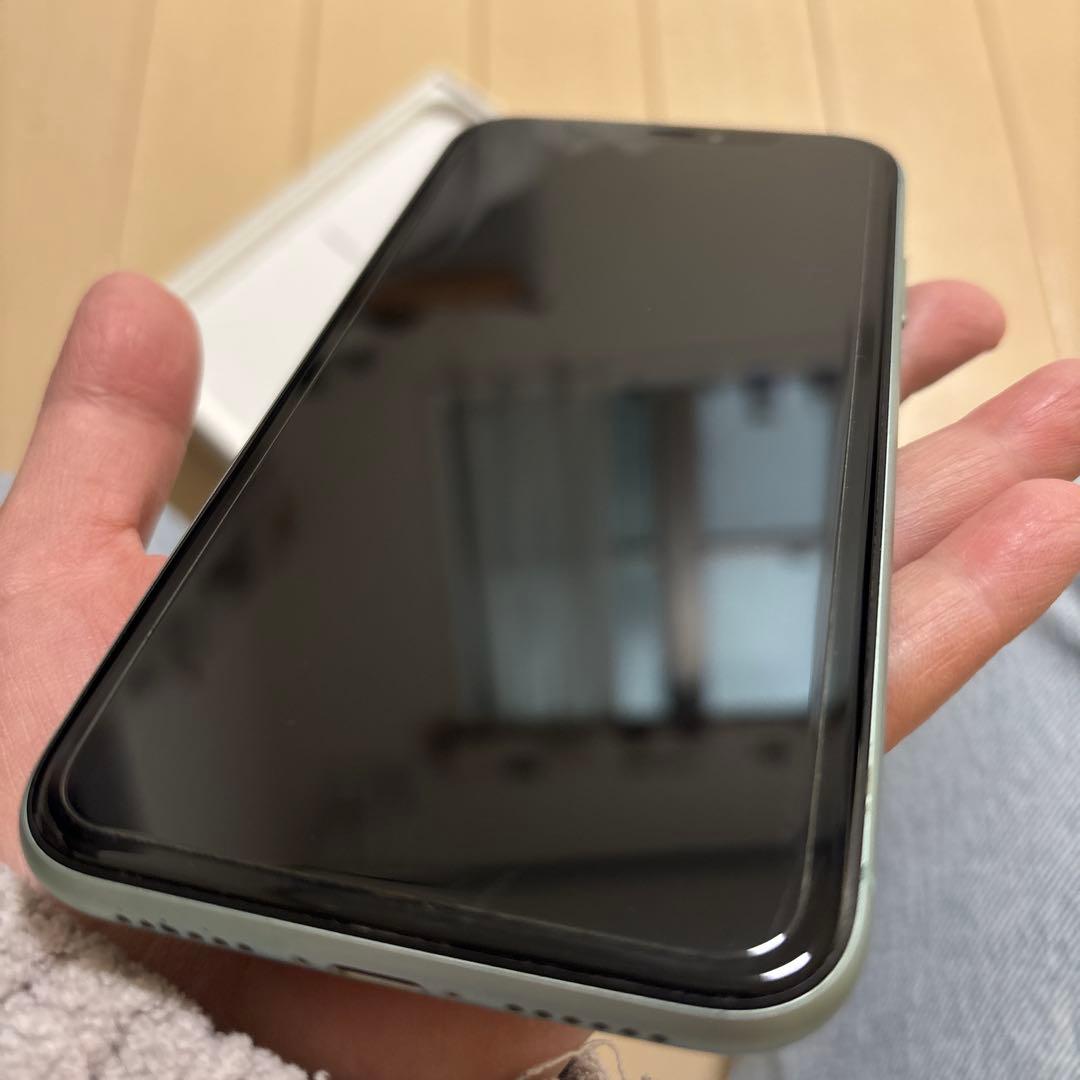 iPhone11グリーン64GB美品SIMフリー箱ありSIMピンガラスフィルム付