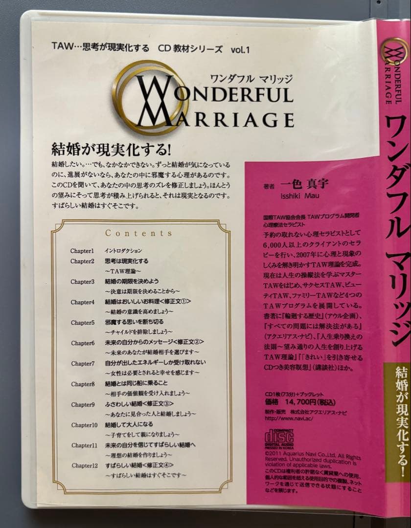 【貴重】思考が現実化する　ワンダフルマリッジ CD＋小冊子 TAW理論 一色真宇