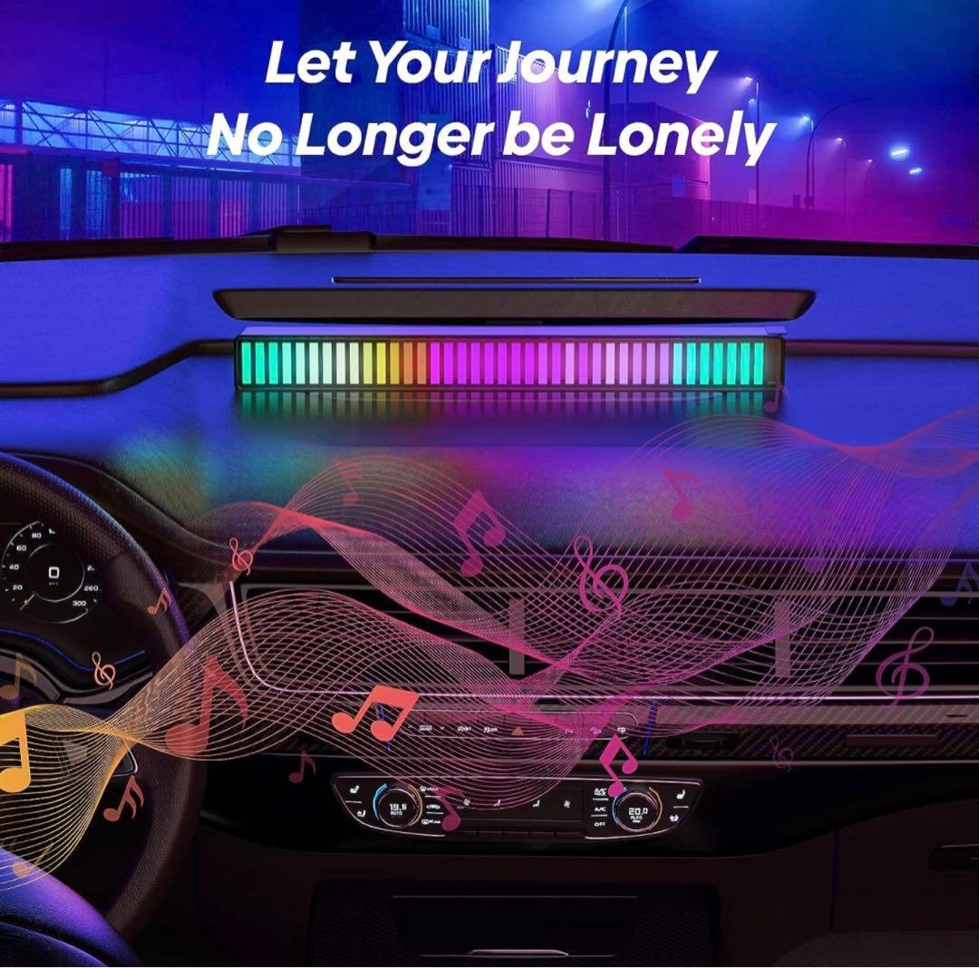 2つ音楽連動 スマート LED ライト,音に反応するライト、APPコントロール