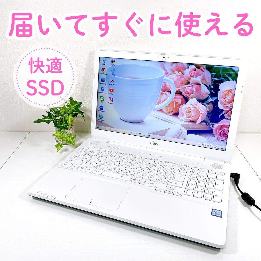 届いてすぐに使える✨事務作業✨快適SSD✨ブルーレイ✨富士通ノートパソコン✨04