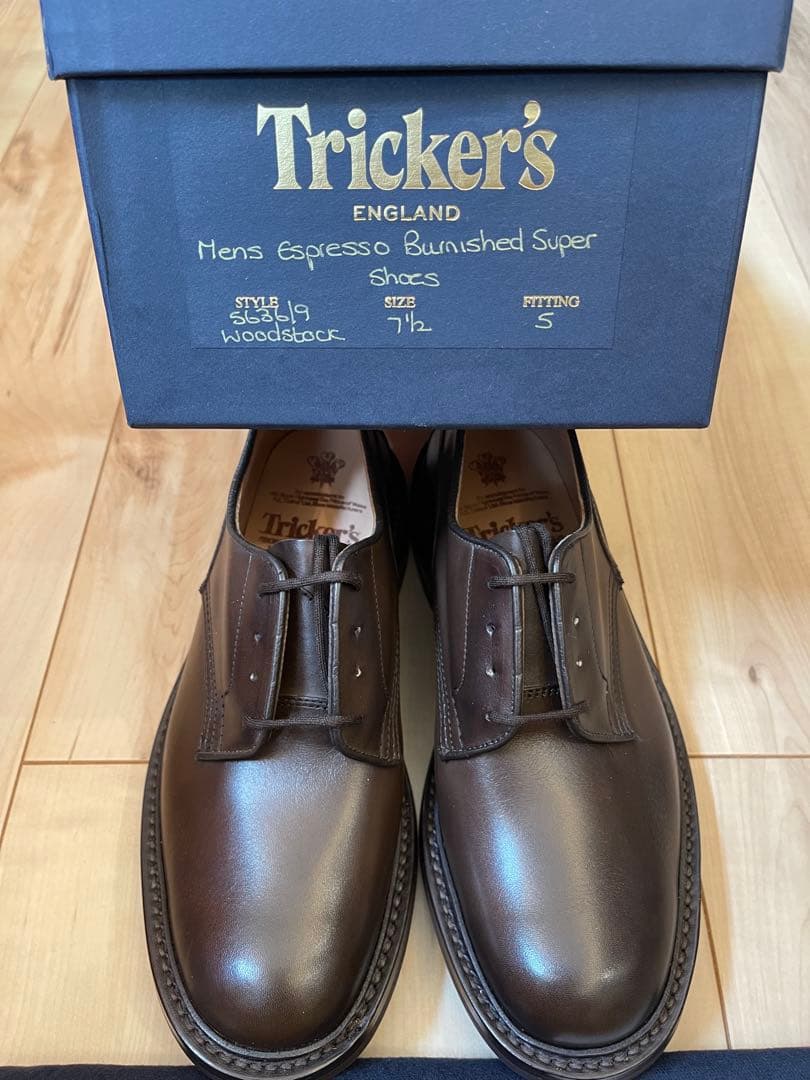 英国製新品Tricker'sトリッカーズダークブラウン ウッドストックUK7.5