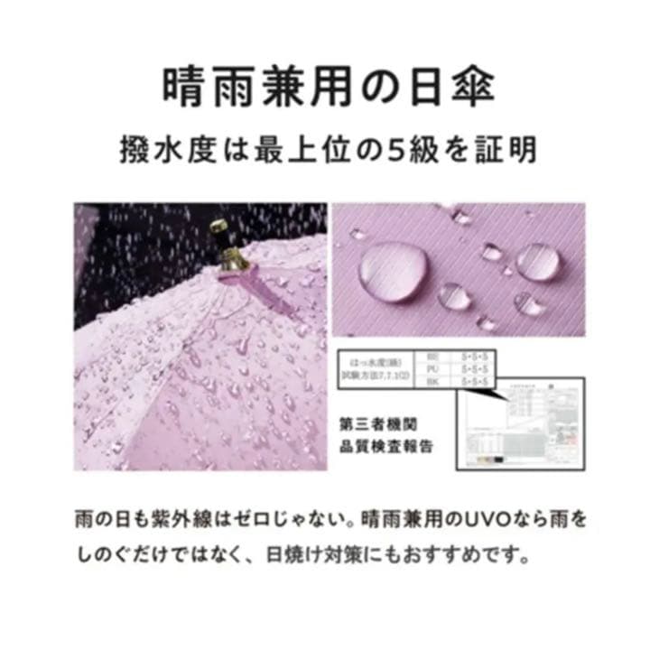 【新品タグ付】最強の日傘 UVOウーボ　3段式 オフホワイト　タッセル　晴雨兼用