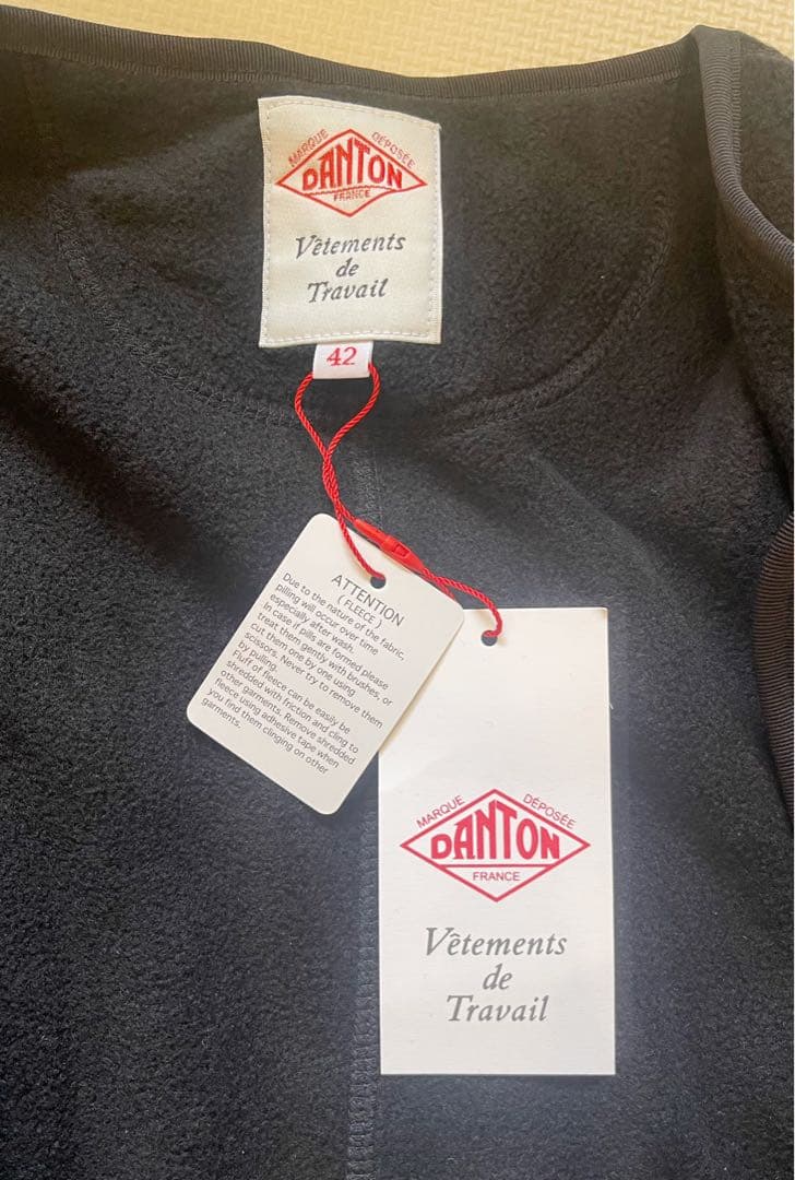 ●新品DANTON ダントン メンズ ノーカラー フリース ジャケット（42）