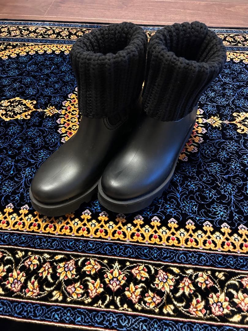 MONCLER 黒 ショートブーツ レインシューズ