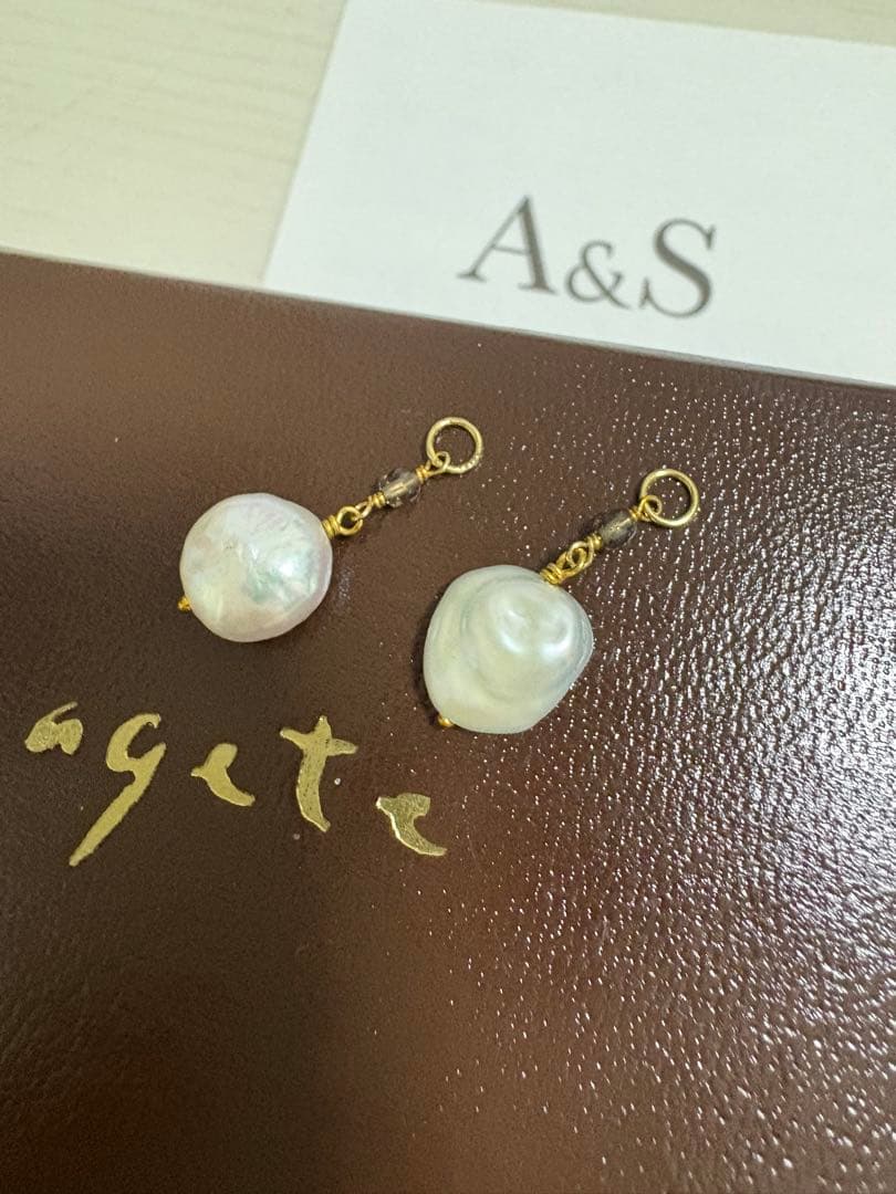 未使用 agete K10パールピアスチャーム