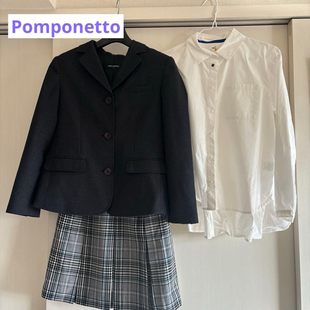 【極美品❗️】ポンポネット150 フォーマルスーツ 3点セット 卒業式