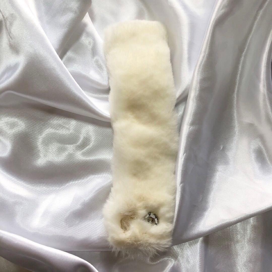 【美品】CHANEL シャネル リストバンド リアルファー ラビット 白