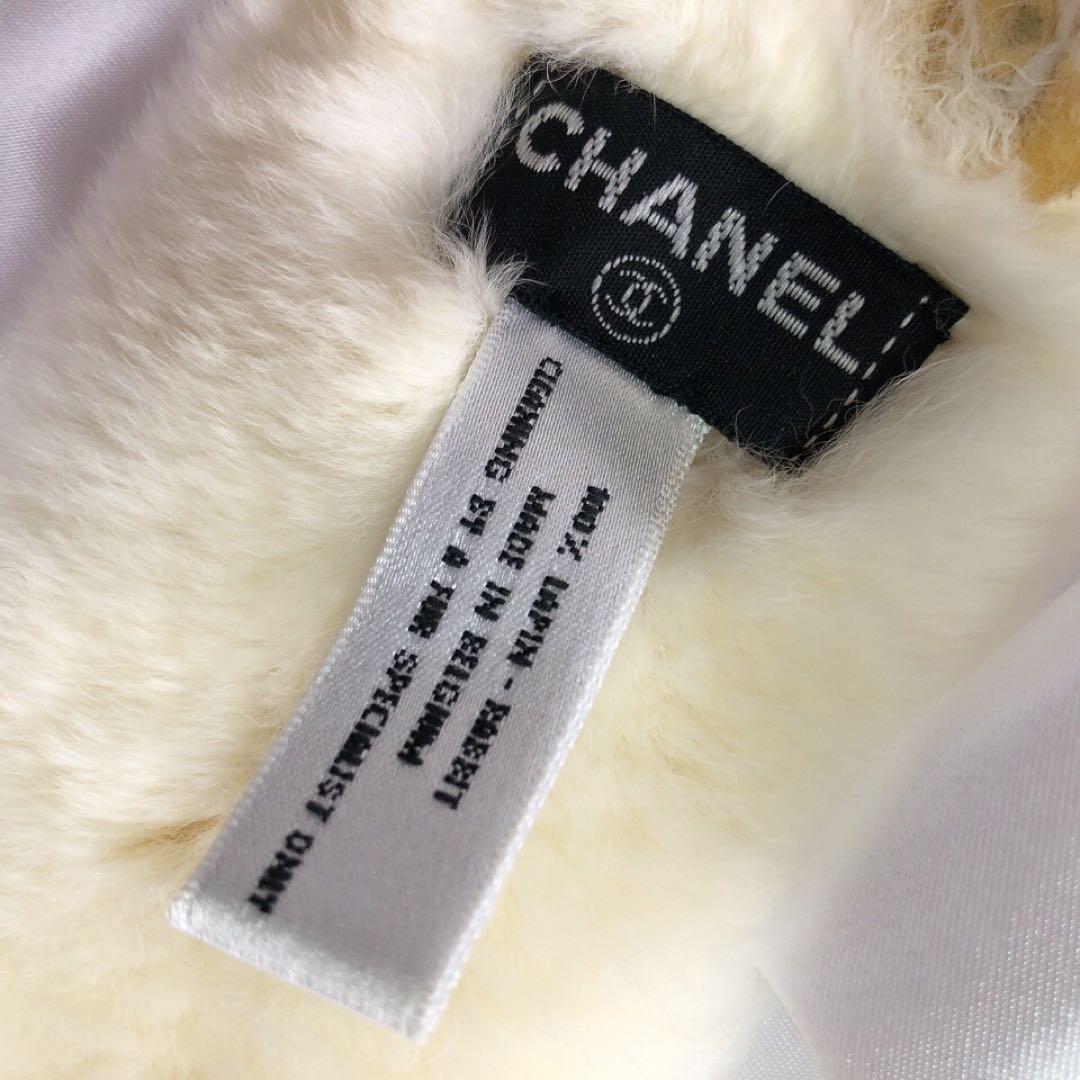 【美品】CHANEL シャネル リストバンド リアルファー ラビット 白
