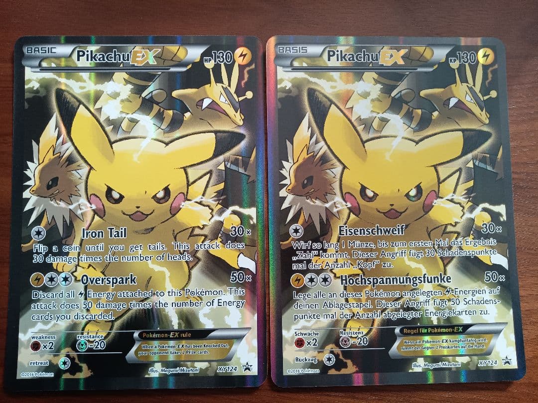 ジャンボカード　ピカチュウex2種　英語版　ドイツ語版　各1枚