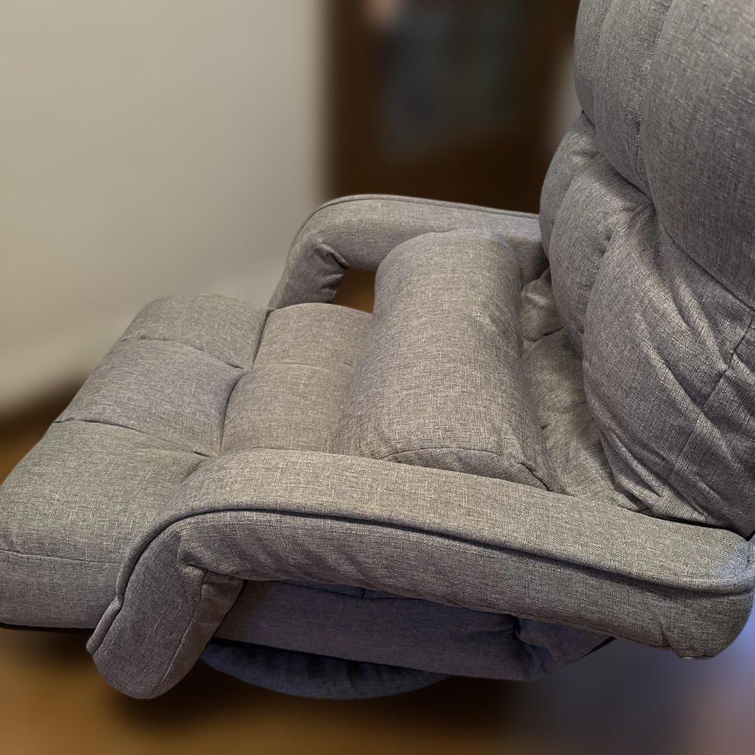 シルバー　グレー　座椅子　回転式　美品