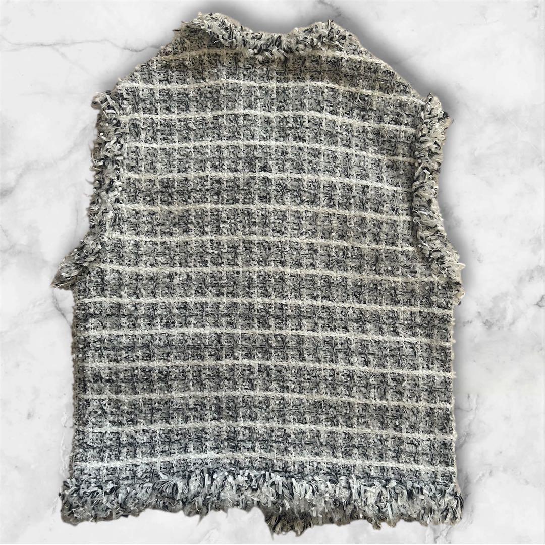 定価3.3万ユナイテッドアローズ ミックスチェック ツイード ニットベスト ジレ