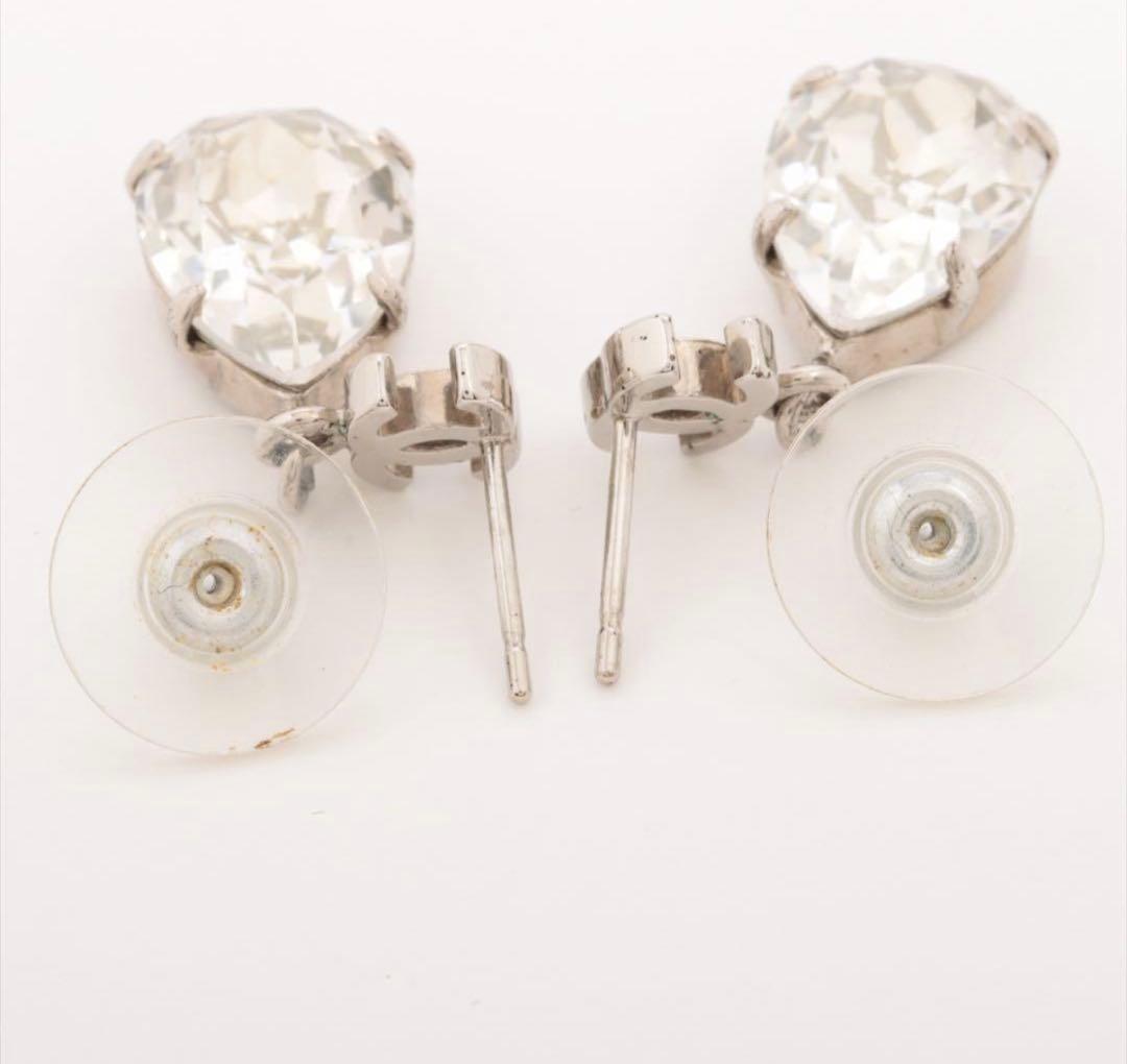 CHANEL シャネル　ティアドロップピアスシルバー両耳ココマーク