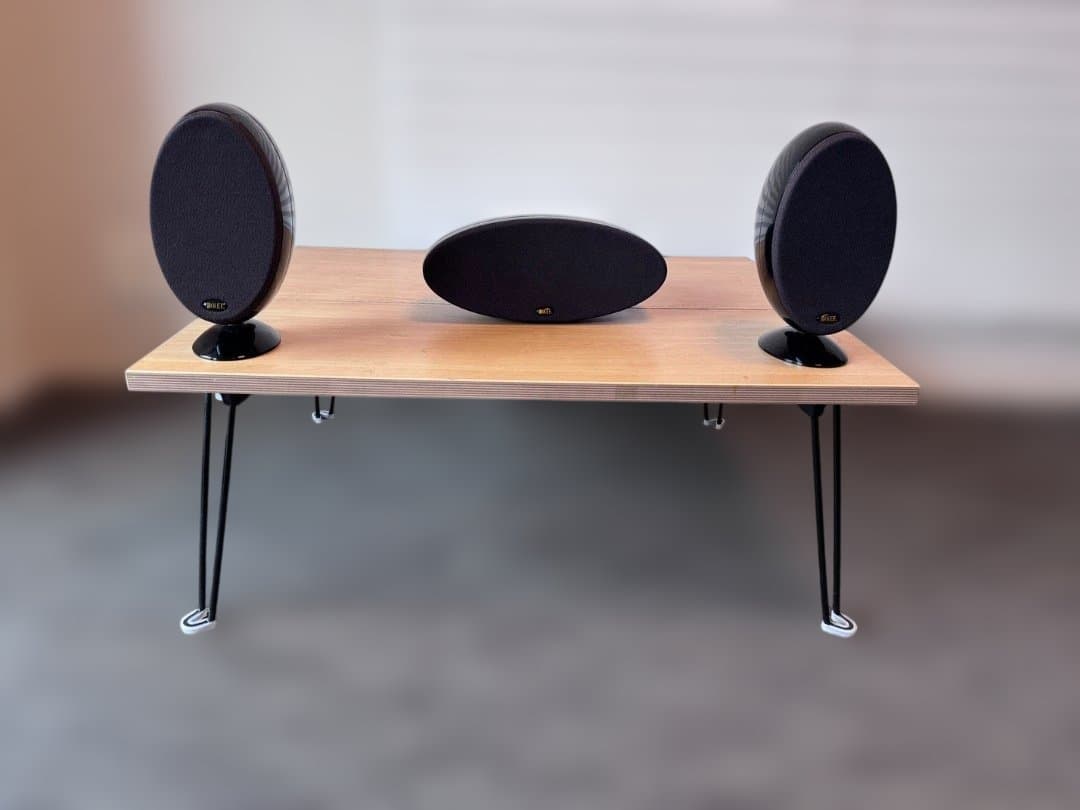 KEF オーバル型スピーカースタンド 2本+センタースピーカーセット