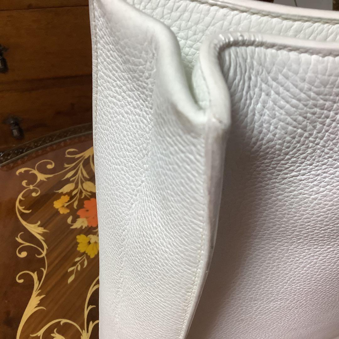 HERMES エルメス　ホワイト　レザー ビジネス　バッグ　メンズ　レディース