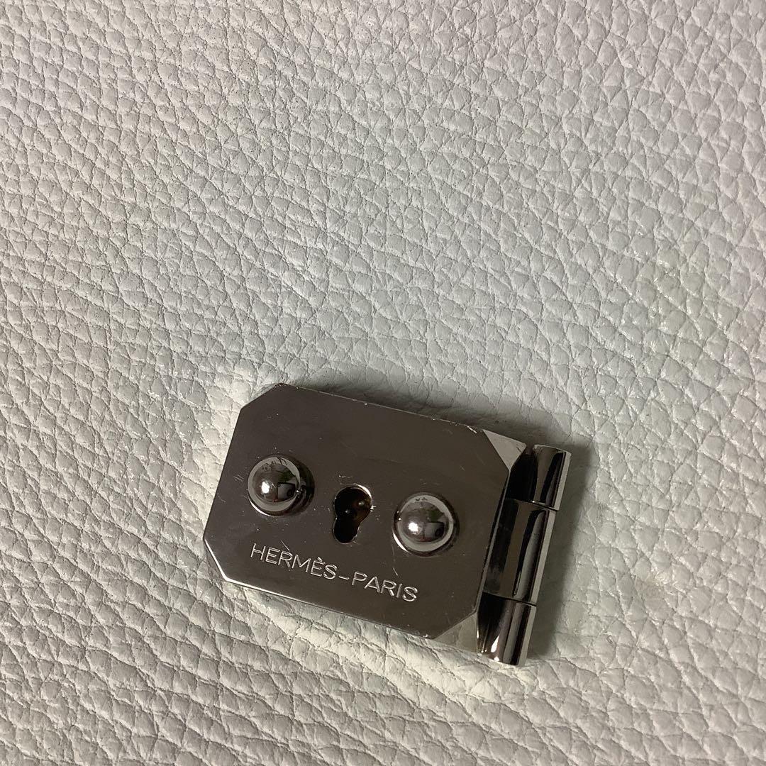 HERMES エルメス　ホワイト　レザー ビジネス　バッグ　メンズ　レディース