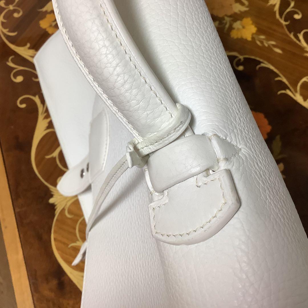 HERMES エルメス　ホワイト　レザー ビジネス　バッグ　メンズ　レディース